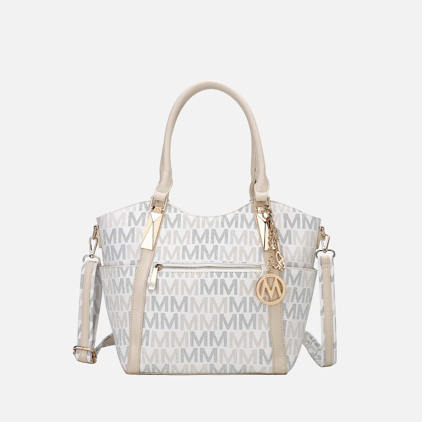 Mkf Collection by Mia K. - Jeneece Signature Tote Bag in Beige view 5 - Mkf Collection Bags
