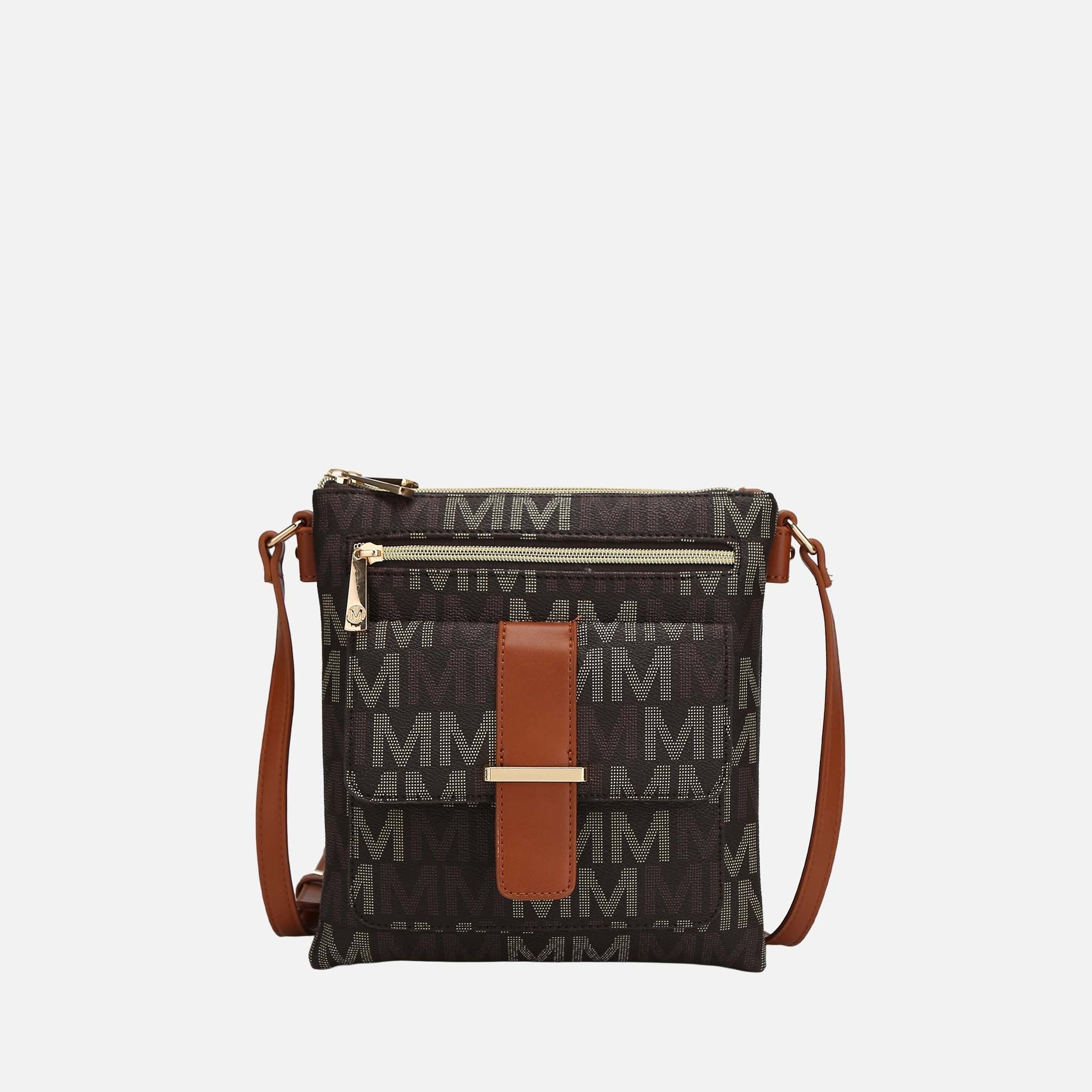 Mkf Collection by Mia K. - Jeni Signature Crossbody Bag in Taupe - Mkf Collection Crossbody Bags