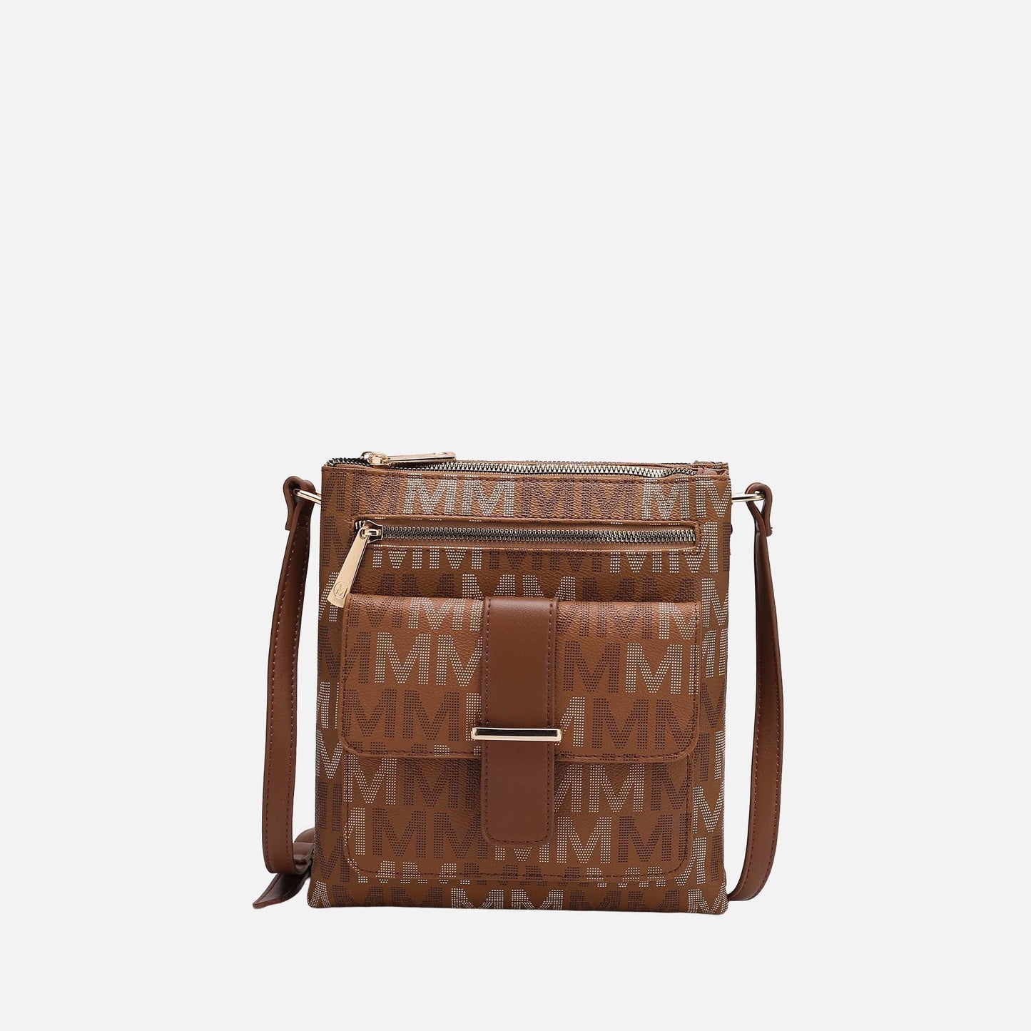 Mkf Collection by Mia K. - Jeni Signature Crossbody Bag in Camel view 7 - Mkf Collection Crossbody Bags