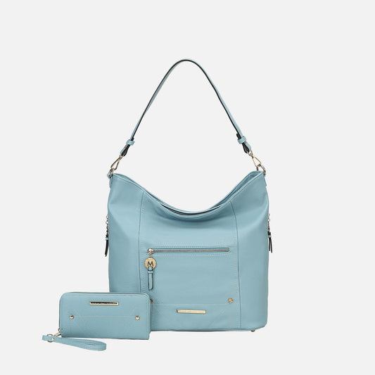 Mkf Collection by Mia K. - Jordina 2 Pcs Shoulder Bag with Matching Wallet in Black - Mkf Collection Bags