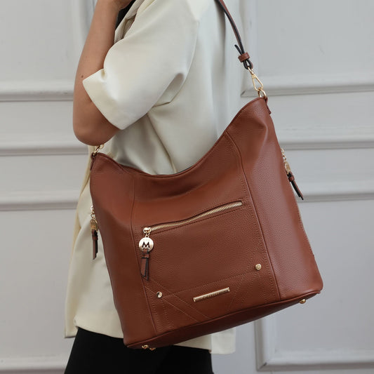 Mkf Collection by Mia K. - Jordina 2 Pcs Shoulder Bag with Matching Wallet in Cognac Brown view 2 - Mkf Collection Bags