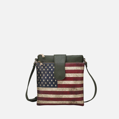 Mkf Collection by Mia K. - Josephine Printed Flag Crossbody Bag in Turquoise view 10 - Mkf Collection Crossbody Bags
