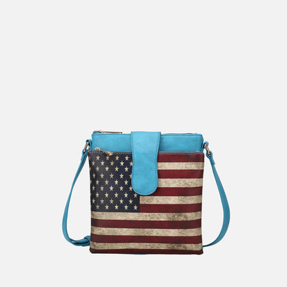 Mkf Collection by Mia K. - Josephine Printed Flag Crossbody Bag in Hunter view 5 - Mkf Collection Crossbody Bags
