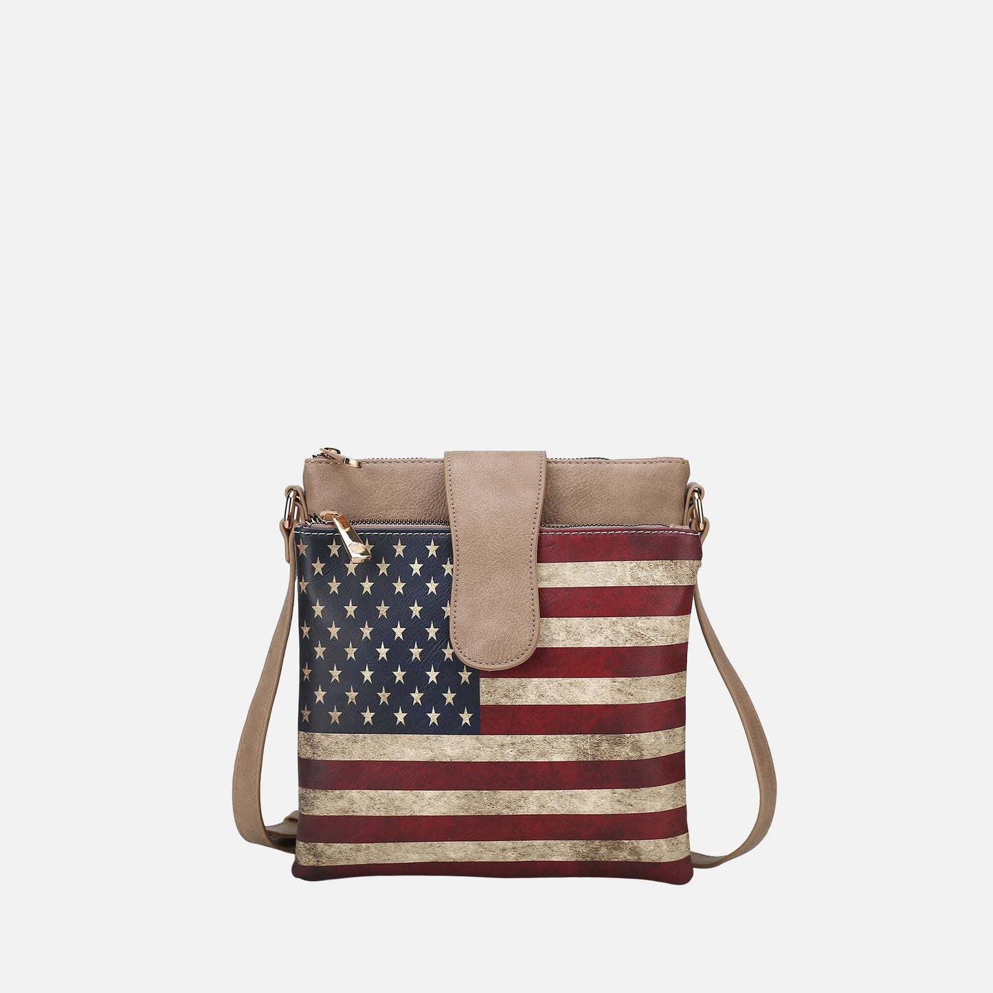 Mkf Collection by Mia K. - Josephine Printed Flag Crossbody Bag in Navy view 6 - Mkf Collection Crossbody Bags