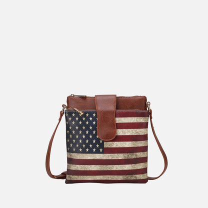 Mkf Collection by Mia K. - Josephine Printed Flag Crossbody Bag in Rose Pink view 7 - Mkf Collection Crossbody Bags