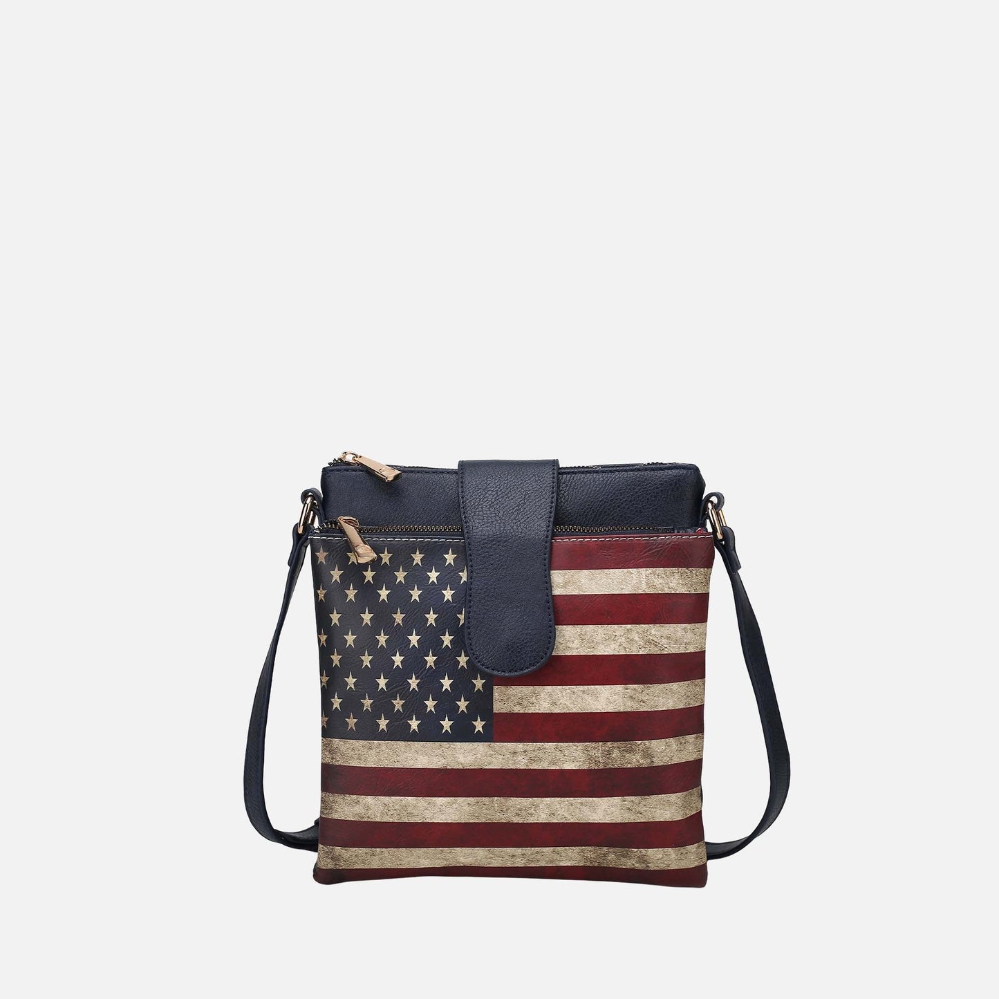 Mkf Collection by Mia K. - Josephine Printed Flag Crossbody Bag in Taupe view 9 - Mkf Collection Crossbody Bags