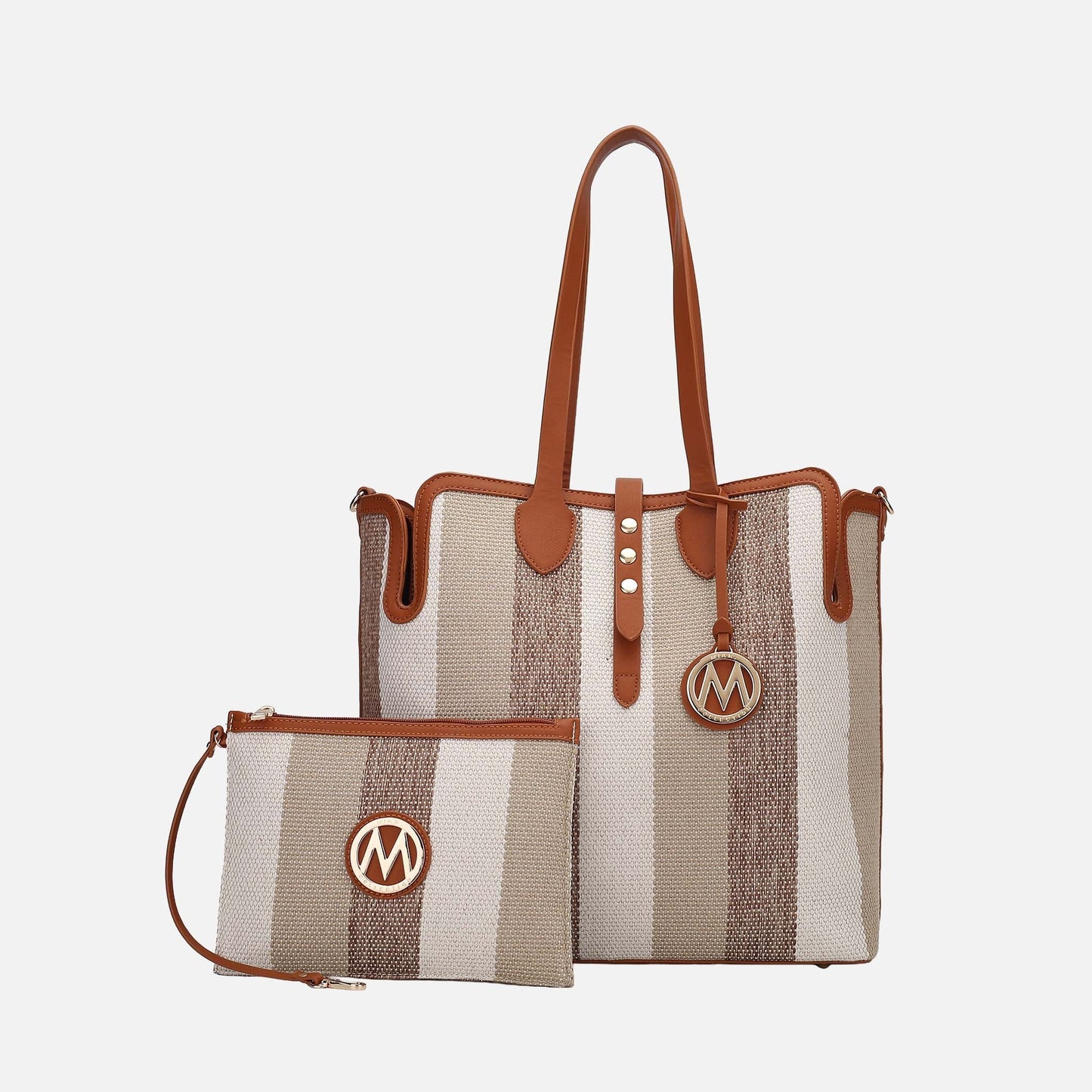 Mkf Collection by Mia K. - Juliana Tote Bag and Wristlet Set in Midnight Blue - Mkf Collection Bags (one-piece)