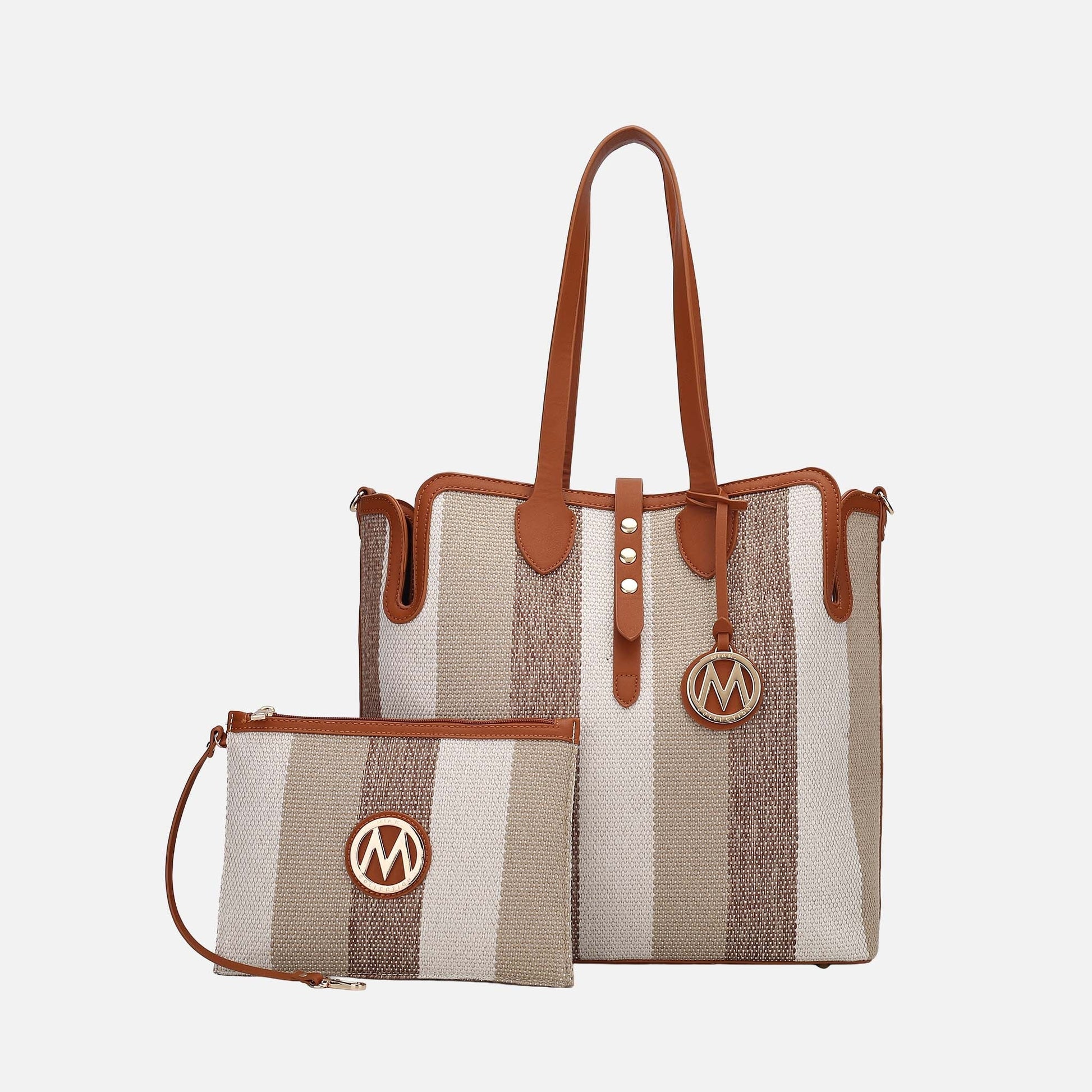 Mkf Collection by Mia K. - Juliana Tote Bag and Wristlet Set in Midnight Blue - Mkf Collection Bags (one-piece)