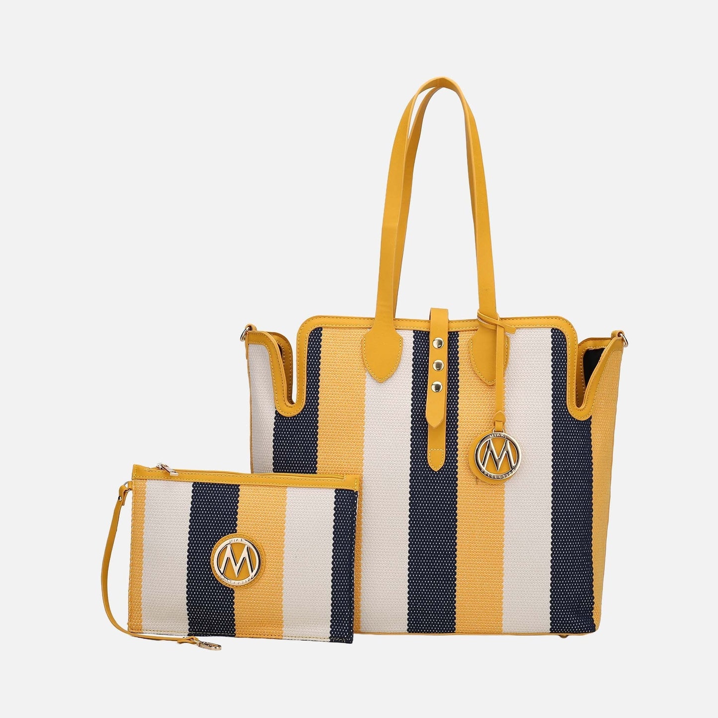 Mkf Collection by Mia K. - Juliana Tote Bag and Wristlet Set in Taupe view 7 - Mkf Collection Bags (one-piece)