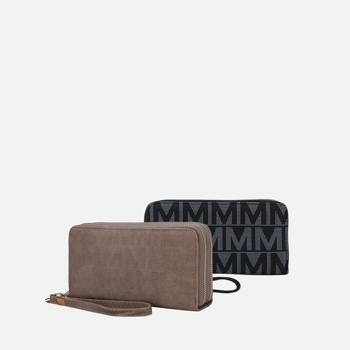 Mkf Collection by Mia K. - Kathe Embossed M Signature Wallet Wristlet in Navy view 6 - Mia K Collection Wallets