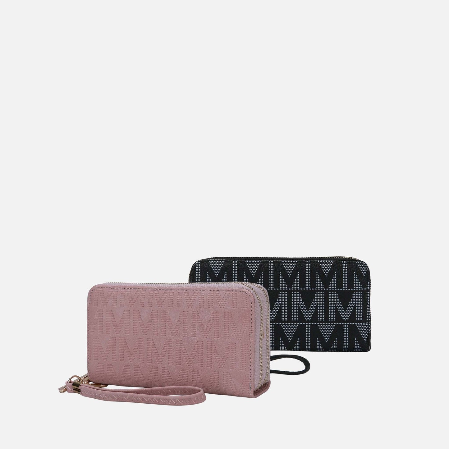 Mkf Collection by Mia K. - Kathe Embossed M Signature Wallet Wristlet in Red view 8 - Mia K Collection Wallets (bag)