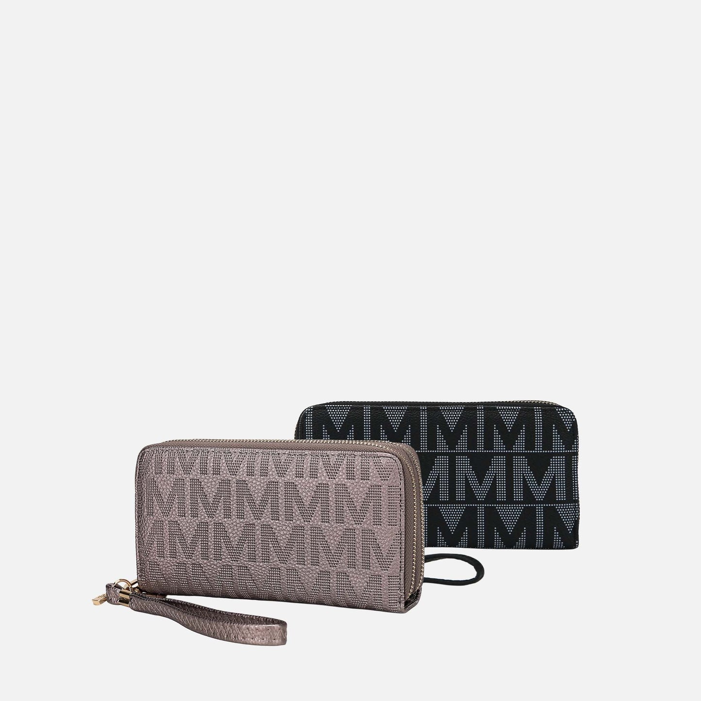 Mkf Collection by Mia K. - Kathe Embossed M Signature Wallet Wristlet in Rose Pink view 9 - Mia K Collection Wallets