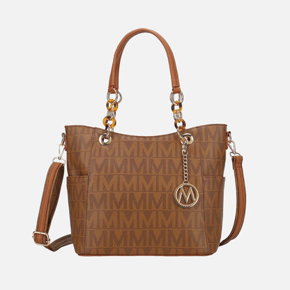 Mkf Collection by Mia K. - Kissaten Signature Tote Bag in Burgundy view 6 - Mkf Collection Bags