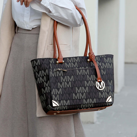 Mkf Collection by Mia K. - Lady Ii Signature Tote Bag and Set in Tawny view 2 - Mkf Collection Bags (one-piece)