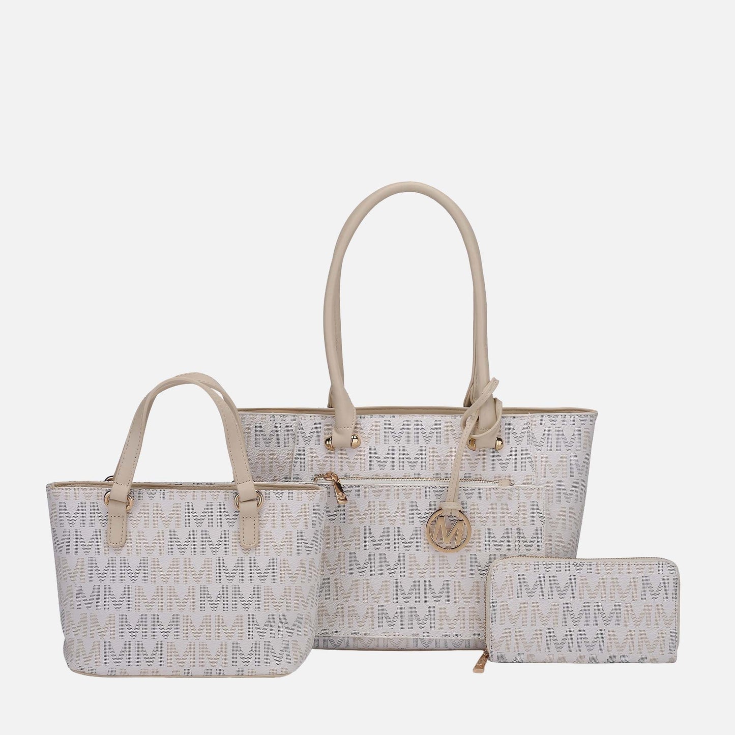 Mkf Collection by Mia K. - Lady Ii Signature Tote Bag and Set in White view 5 - Mkf Collection Bags (one-piece)
