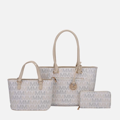 Mkf Collection by Mia K. - Lady Ii Signature Tote Bag and Set in White view 5 - Mkf Collection Bags (one-piece)