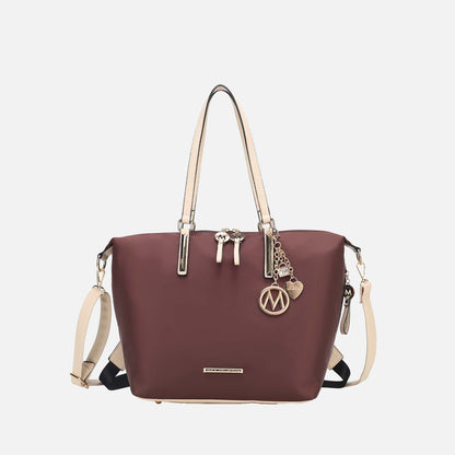 Mkf Collection by Mia K. - Layla Convertible Weekender Handbag in Yellow view 11