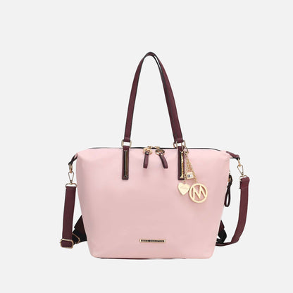 Mkf Collection by Mia K. - Layla Convertible Weekender Handbag in Taupe view 12