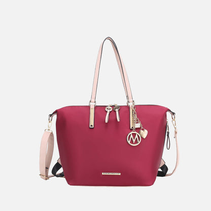 Mkf Collection by Mia K. - Layla Convertible Weekender Handbag in Charcoal Grey view 6