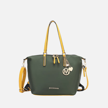Mkf Collection by Mia K. - Layla Convertible Weekender Handbag in Olive view 8