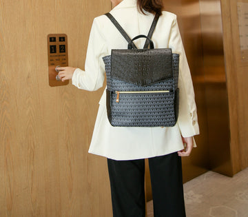 Mkf Collection by Mia K. - Leidy Signature Backpack Handbag in Black view 2 - Mkf Collection Bags
