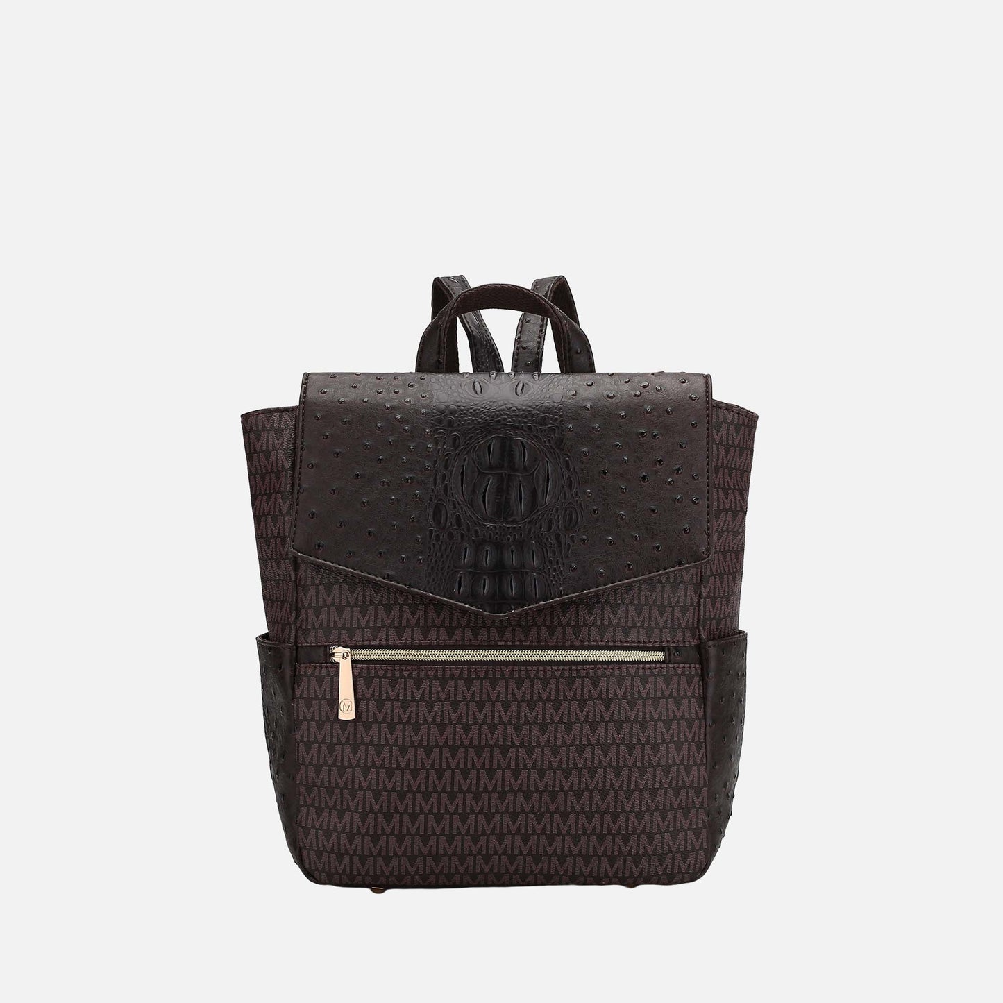 Mkf Collection by Mia K. - Leidy Signature Backpack in Beige - Mkf Collection Bags