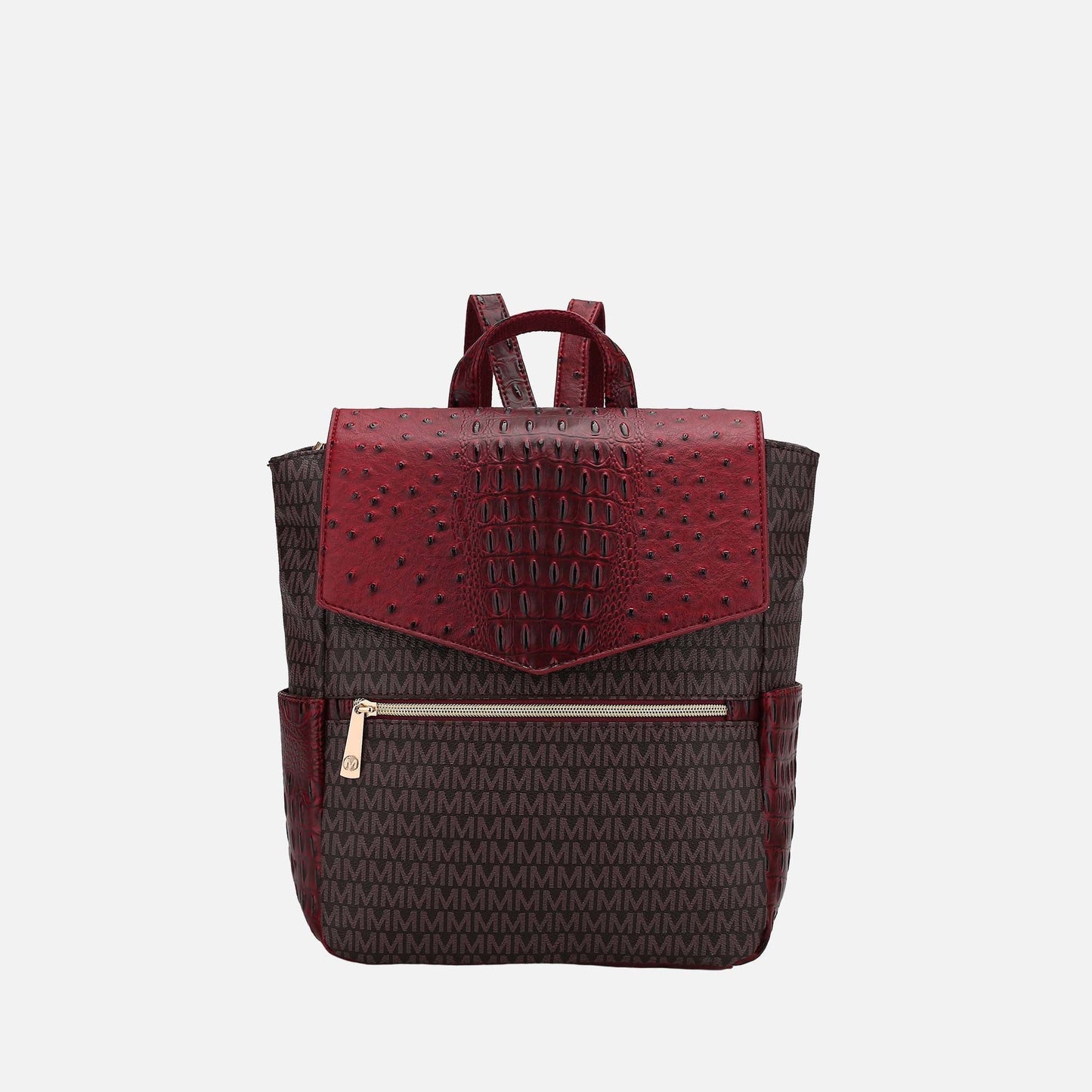 Mkf Collection by Mia K. - Leidy Signature Backpack in Burgundy view 4 - Mkf Collection Bags