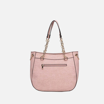 Mkf Collection by Mia K. - Lina Ll Tote Bag and Wallet Set in Coffee view 2 - Mkf Collection Bags (one-piece)
