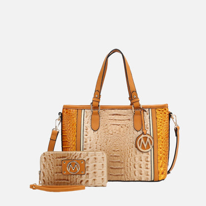 Mkf Collection by Mia K. - Lizza Tote Bag in Croco Charcoal view 5 - Mkf Collection Bags