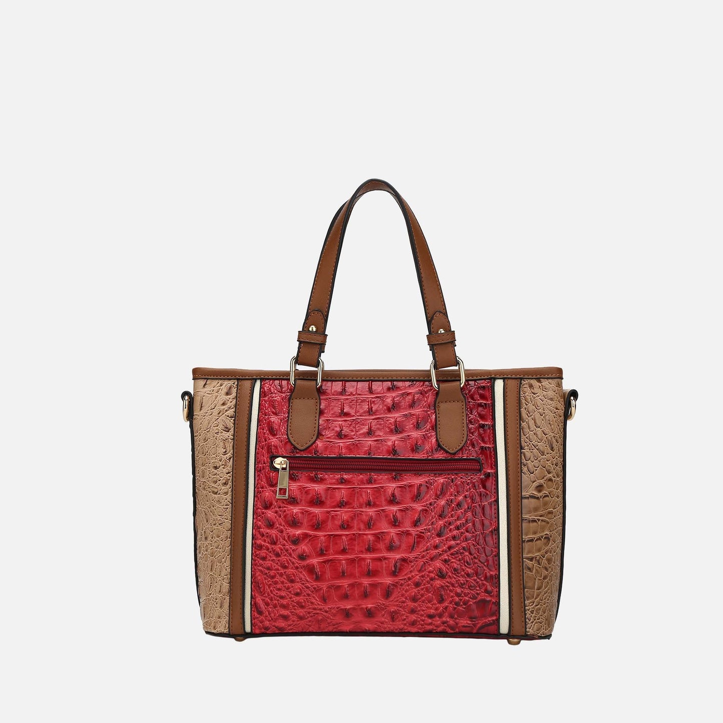 Mkf Collection by Mia K. - Lizza Tote Bag in Croco Cognac view 3 - Mkf Collection Bags