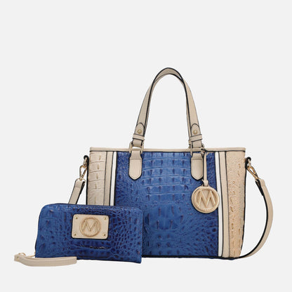 Mkf Collection by Mia K. - Lizza Tote Bag in Croco Fuchsia view 7 - Mkf Collection Bags