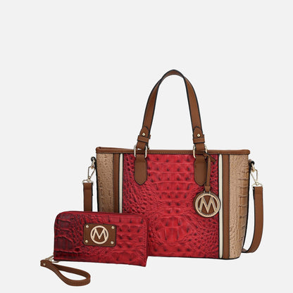 Mkf Collection by Mia K. - Lizza Tote Bag in Croco Navy view 6 - Mkf Collection Bags