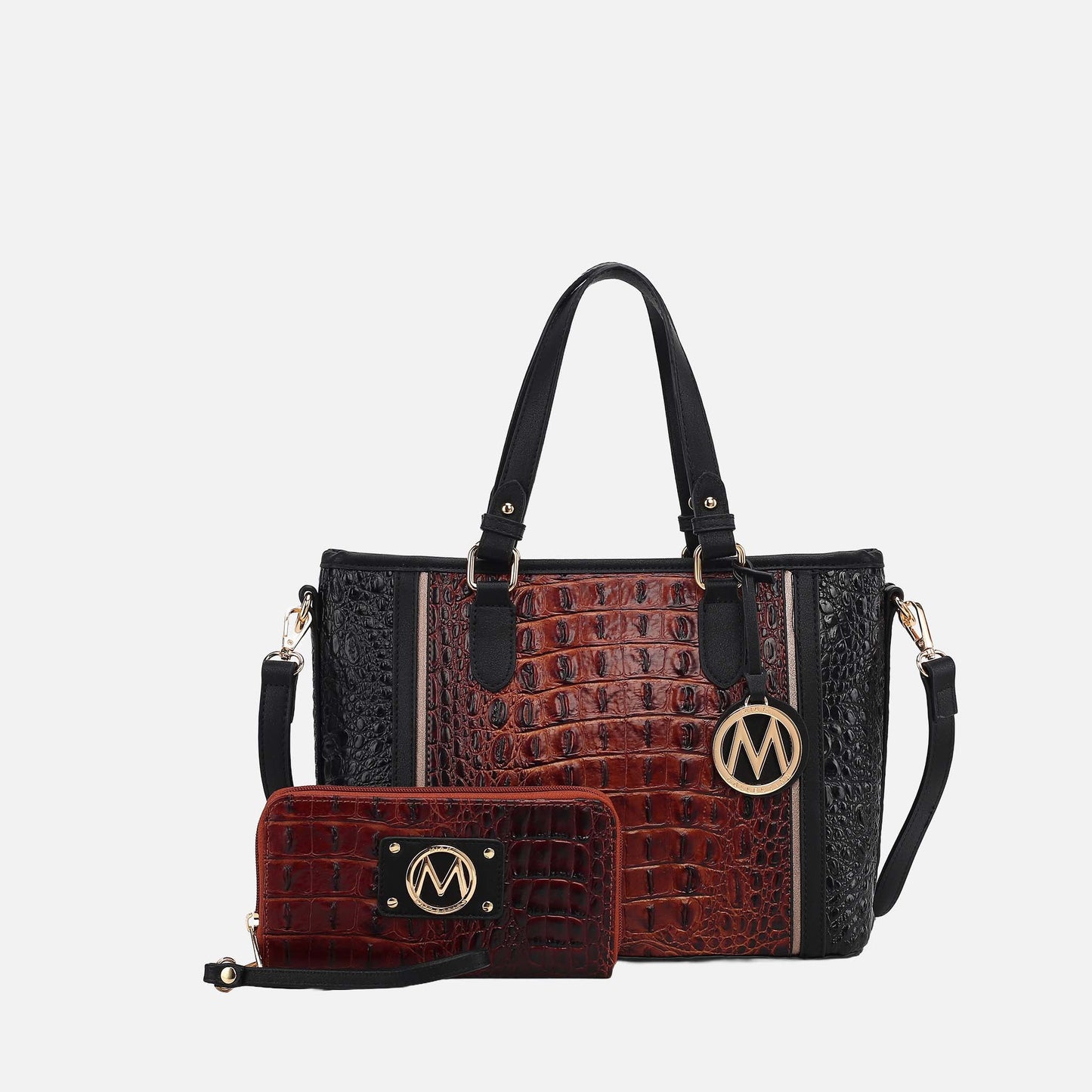 Mkf Collection by Mia K. - Lizza Tote Bag in Croco Purple view 9 - Mkf Collection Bags