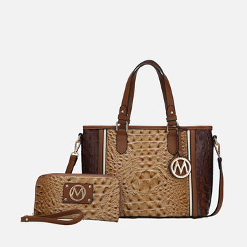 Mkf Collection by Mia K. - Lizza Tote Bag in Croco Taupe - How Much Is That