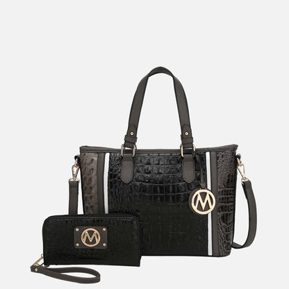 Mkf Collection by Mia K. - Lizza Tote Bag in Croco Yellow view 8 - Mkf Collection Bags