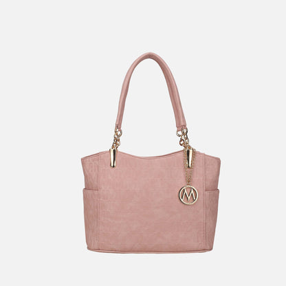 Mkf Collection by Mia K. - Malika Signature Shoulder Bag in Taupe view 11 - Mkf Collection Bags