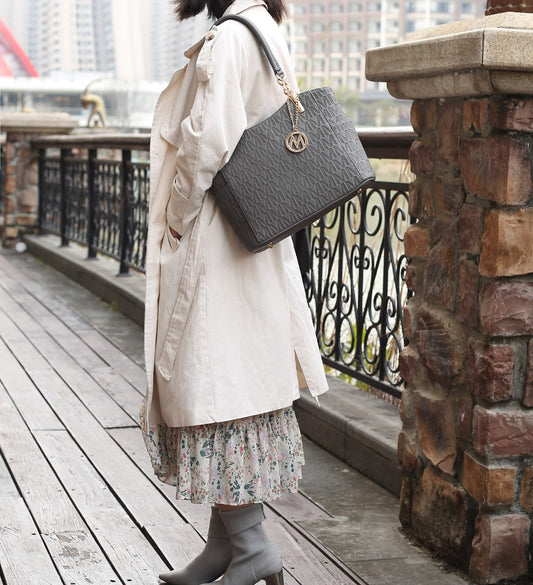 Mkf Collection by Mia K. - Malika Signature Shoulder Bag in Navy view 2 - Mkf Collection Bags