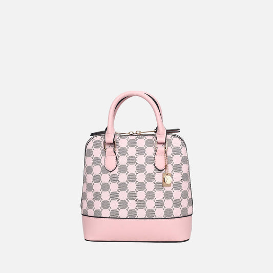 Mkf Collection by Mia K. - Marjorie Circular Print Satchel Bag in Black - Mkf Collection Bags