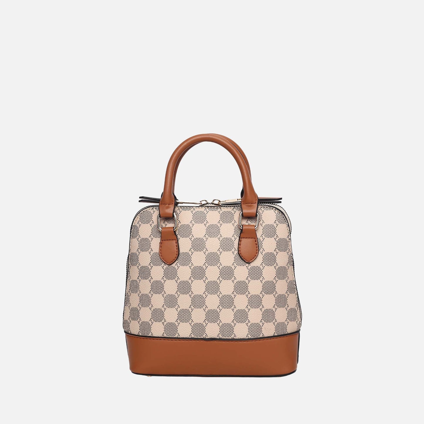 Mkf Collection by Mia K. - Marjorie Circular Print Satchel Bag in Charcoal Grey view 3 - Mkf Collection Bags