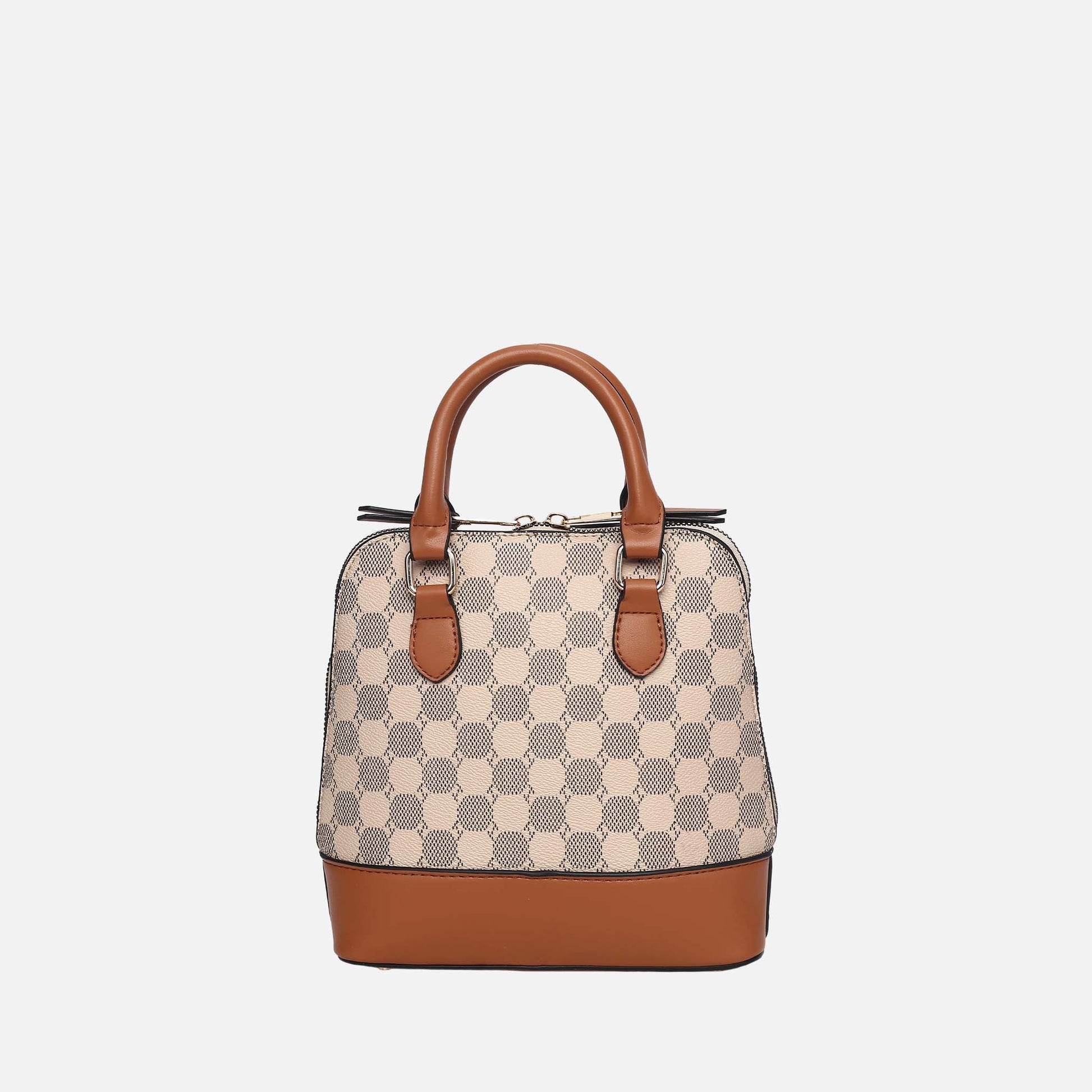 Mkf Collection by Mia K. - Marjorie Circular Print Satchel Bag in Charcoal Grey view 3 - Mkf Collection Bags