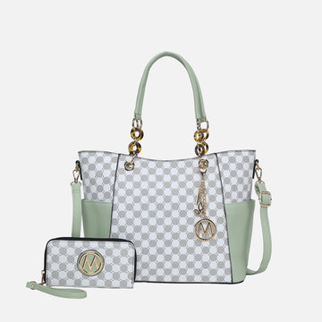 Mkf Collection by Mia K. - Merlina Tote Bag and Wallet Set in Black - Mkf Collection Bags (one-piece)