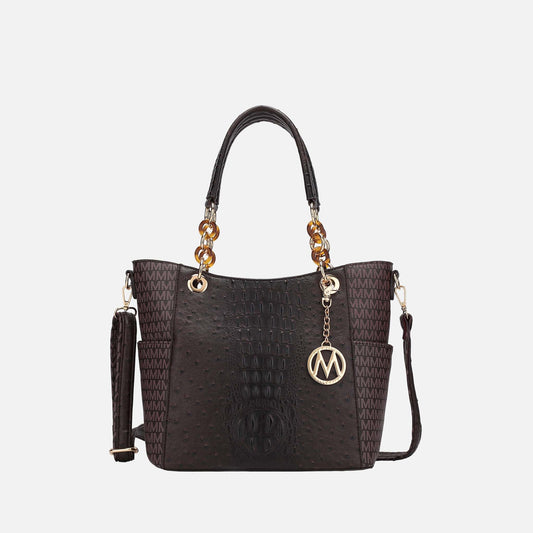 Mkf Collection by Mia K. - Miriam Signature Tote Bag in Beige - Mkf Collection Bags