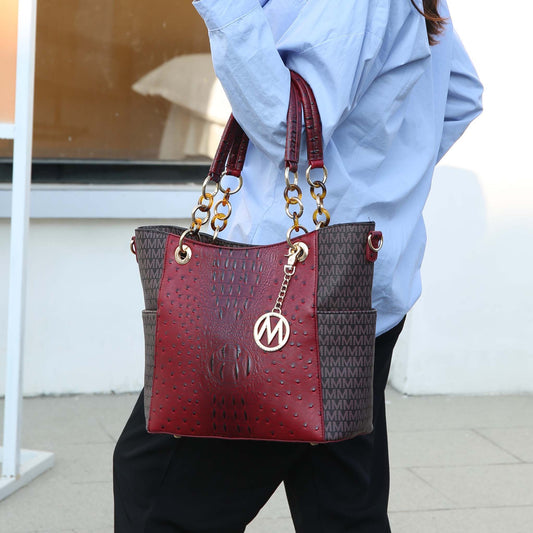 Mkf Collection by Mia K. - Miriam Signature Tote Bag in Black view 2 - Mkf Collection Bags