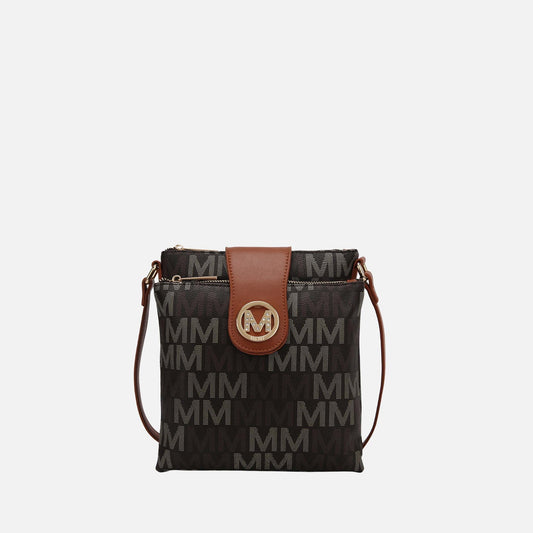 Mkf Collection by Mia K. - Nadien Signature Crossbody Bag in Burgundy - Mkf Collection Crossbody Bags