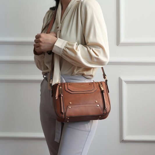 Mkf Collection by Mia K. - Noemi Shoulder Bag in Brown view 2 - Mkf Collection Bags