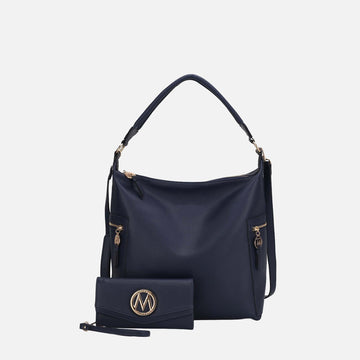 Mkf Collection by Mia K. - Ophelia Hobo Bag and Wallet Set in Black - Mkf Collection Bags (one-piece)