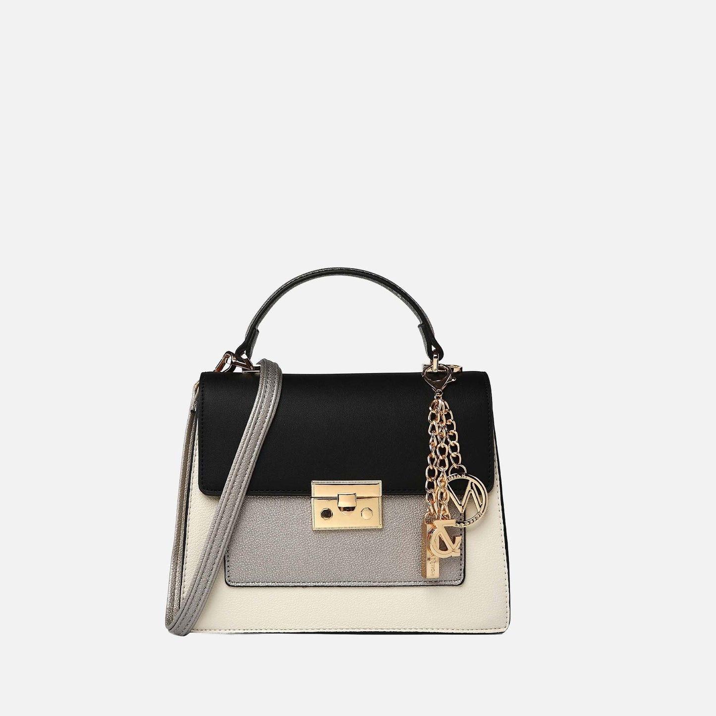 Mkf Collection by Mia K. - Quinzel Shoulder Bag in Ivory view 6 - Mkf Collection Bags