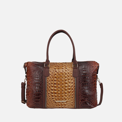 Mkf Collection by Mia K. - Raven Croc Embossed Duffel Bag in Croco Black - Mkf Collection Bags