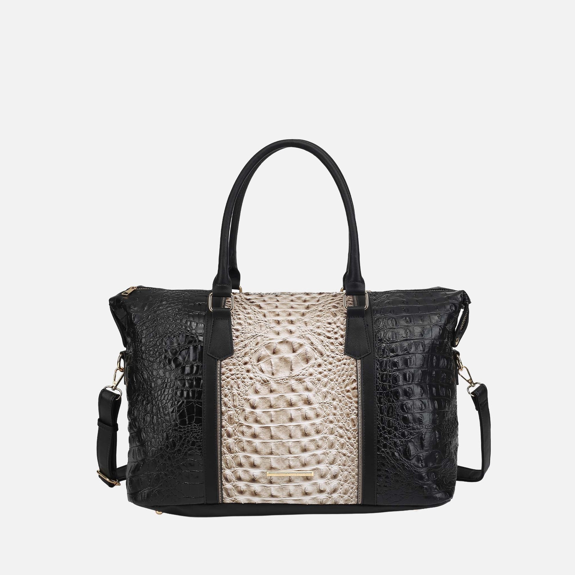 Mkf Collection by Mia K. - Raven Croc Embossed Duffel Bag view 10 - Mkf Collection Bags