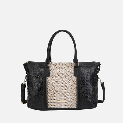 Mkf Collection by Mia K. - Raven Croc Embossed Duffel Bag view 10 - Mkf Collection Bags